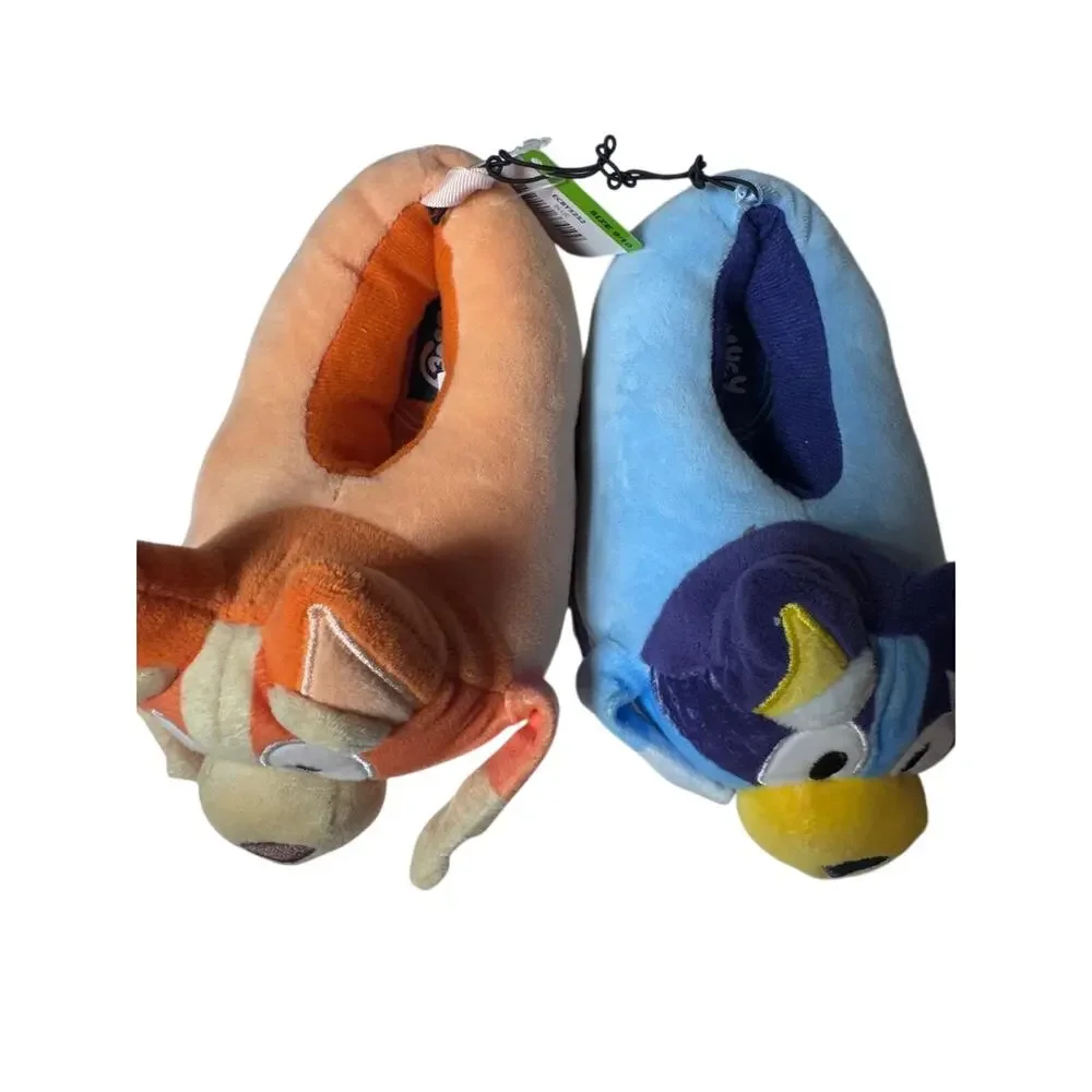 Bluey & Bingo Plush Slippers Size 9/10 Kids Cartoon Comfort New